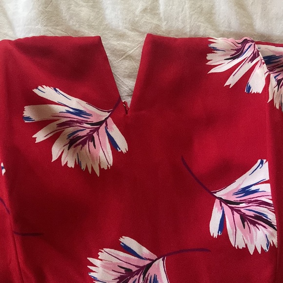 Express Faux Wrap Floral Print Strapless Midi Sexy Date Night Beach Vibes Dress - Picture 7 of 8